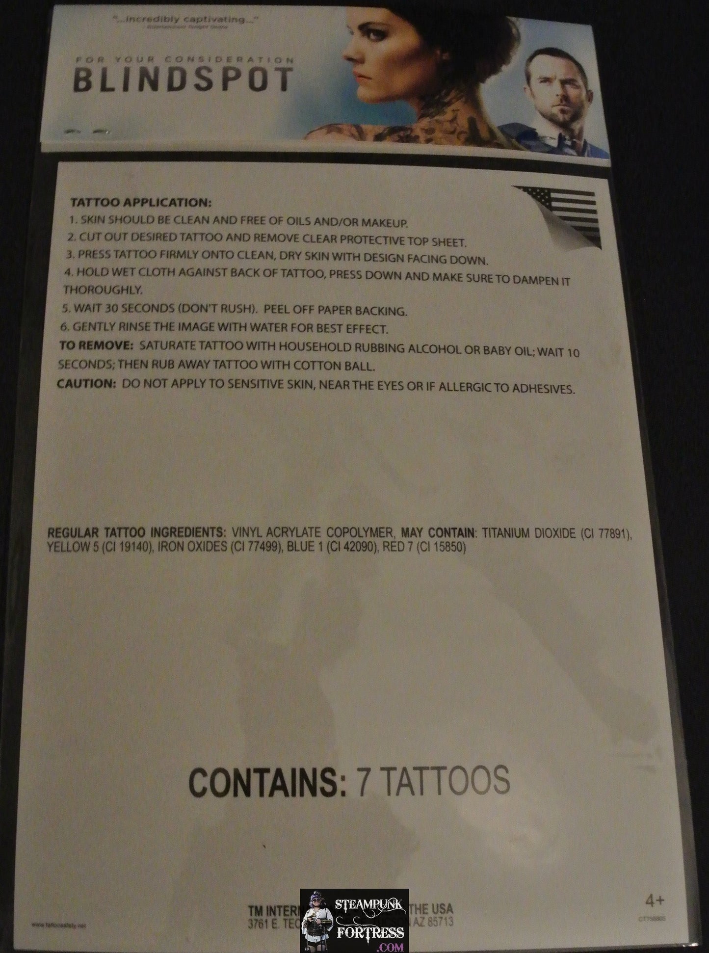 BLINDSPOT TV SHOW TATTOO SHEET SDCC SAN DIEGO COMIC CON JAMIE ALEXANDER SULLIVAN STAPLETON