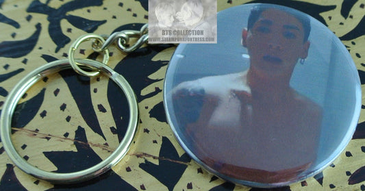 BTS BUTTON GOLD KEYCHAIN JEON JUNGKOOK JUST OUT OF SHOWER KEYRING KEY CHAIN RING