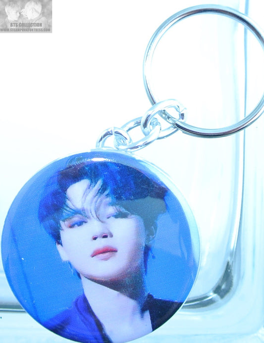 BTS BUTTON KEYCHAIN KEYRING PARK JIMIN MAP OF THE SOUL 7 PURPLE SUIT KEY CHAIN RING