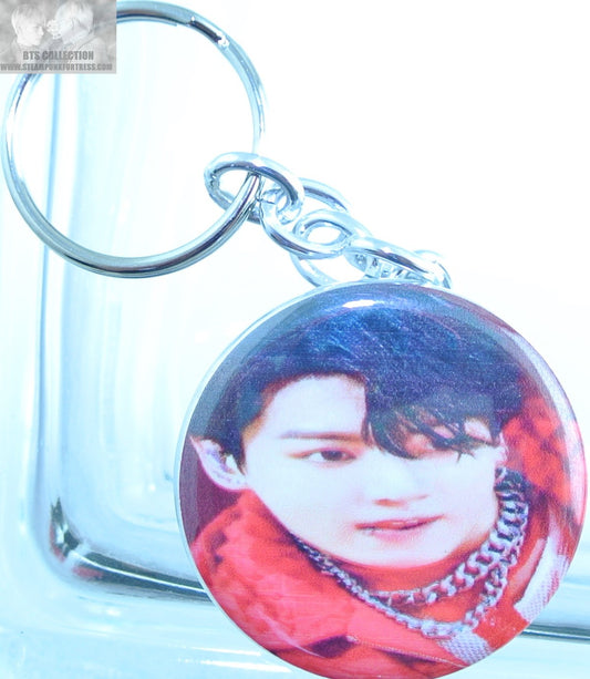BTS BUTTON KEYCHAIN KEYRING JEON JUNGKOOK PERMISSION TO DANCE CONCERT RED KEY CHAIN RING