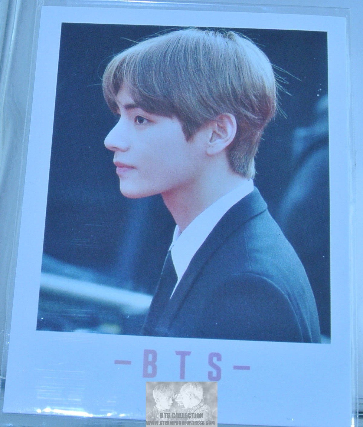 BTS V KIM TAEHYUNG POLAROID BLACK SUIT PROFILE FANSITE TAE-HYUNG