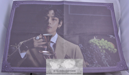 BTS POSTER V KIM TAEHYUNG MAP OF THE SOUL 7 FOLDED TWO SIDED GROUP ON OTHER SIDE OFFICIAL MERCHANDISE