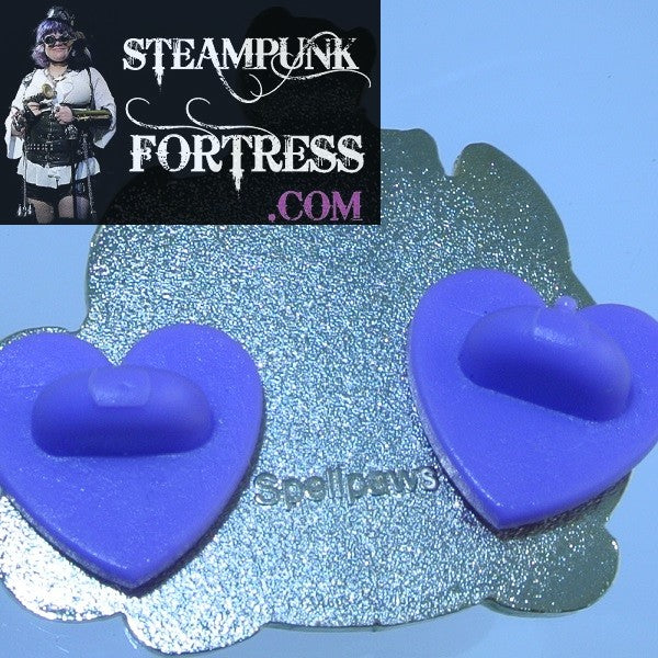 PURPLE CAT PINK CATS GOLD ENAMEL PIN SPELLPAWS PINS