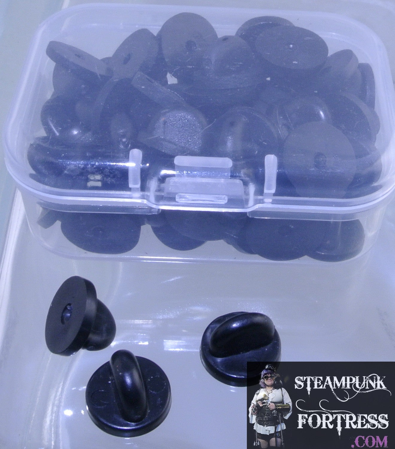 LOT OF 50 BLACK RUBBER PIN BACKS PINBACKS FOR ENAMEL WOOD PINS BADGES BUTTONS