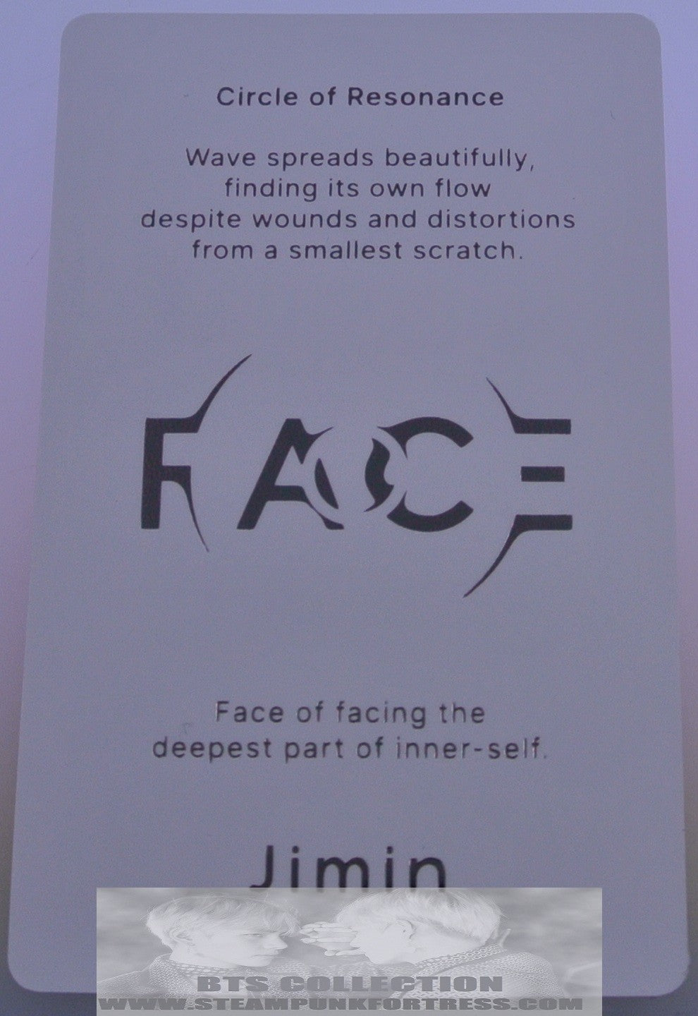 BTS JIMIN PARK FACE SOLO PHOTOCARD PHOTO CARD SILVER NECKLACE OFFICIAL MERCHANDISE