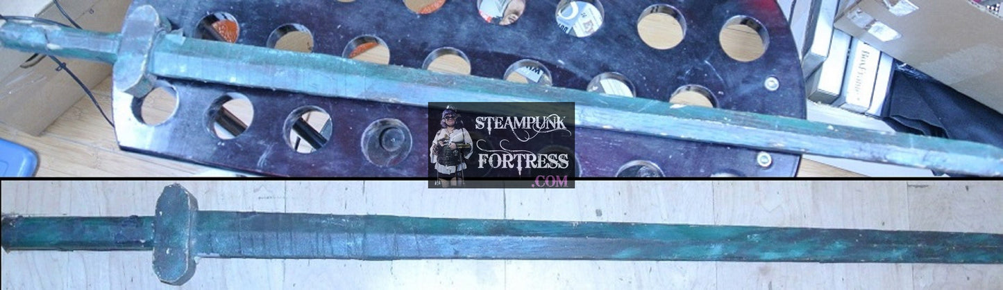 GENUINE REAL AUTHENTIC SCA RENAISSANCE MOVIE PROP CUTLASS KATANA GREEN WOOD BOKKEN BOKEN PRACTICE SWORD