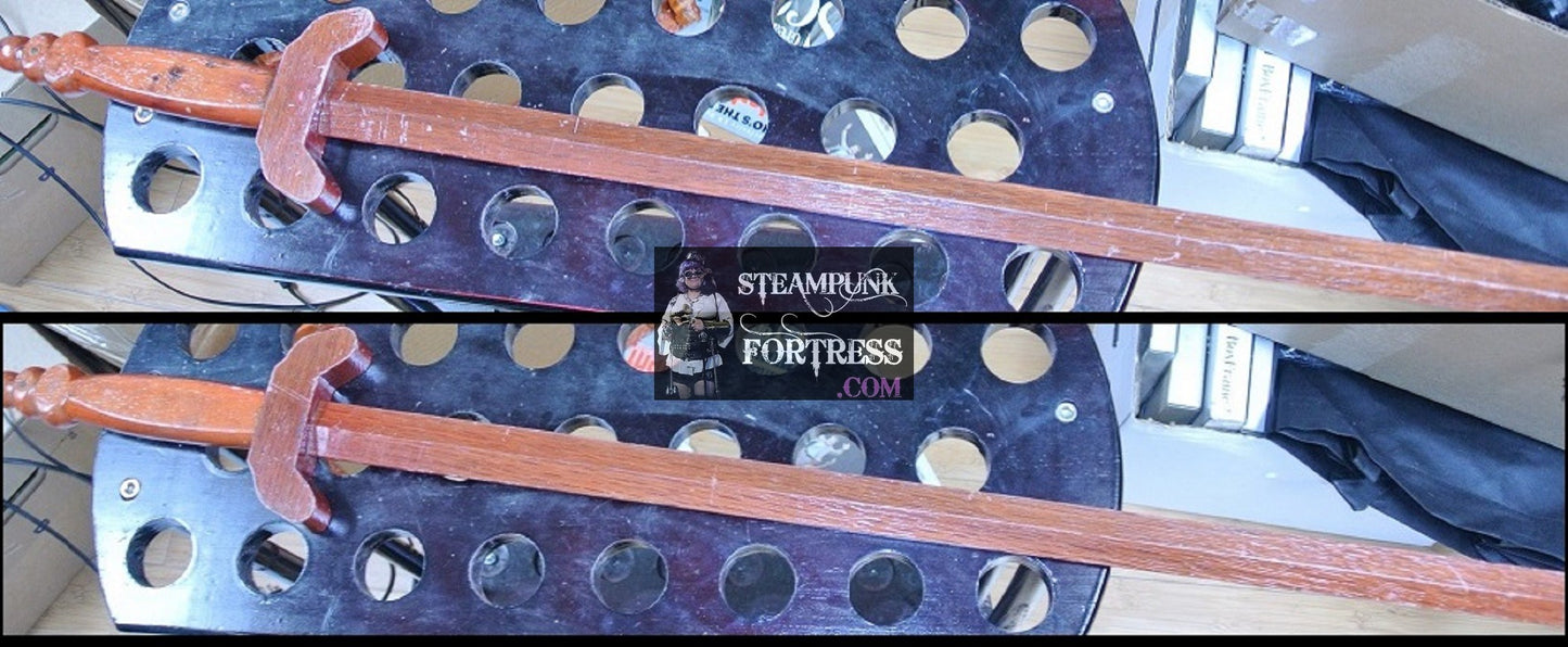 GENUINE REAL AUTHENTIC SCA RENAISSANCE MOVIE PROP CUTLASS KATANA ORANGE WOOD BOKKEN BOKEN PRACTICE SWORD