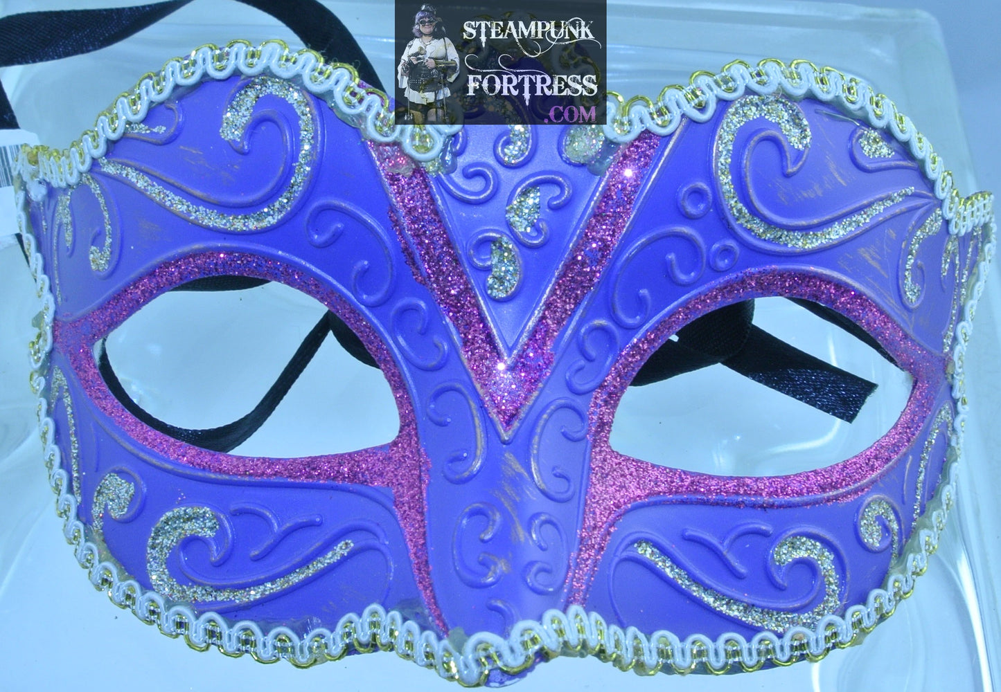 BEAUTIFUL PURPLE LILAC PINK SPARKLY MASQUERADE MARDI GRAS VENETIAN CARNIVALE STEAMPUNK EYE MASK COSPLAY COSTUME HALLOWEEN- MASS PRODUCED