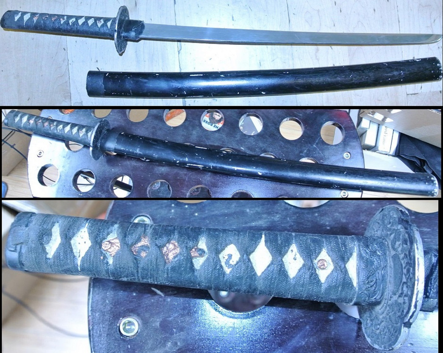 GENUINE REAL AUTHENTIC SCA RENAISSANCE MOVIE PROP CUTLASS KATANA HERO SWORD WITH SCABBARD