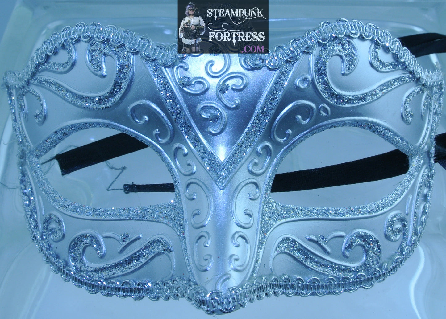 BEAUTIFUL SILVER MASK SPARKLY MASQUERADE MARDI GRAS VENETIAN CARNIVALE STEAMPUNK EYE MASK COSPLAY COSTUME HALLOWEEN- MASS PRODUCED