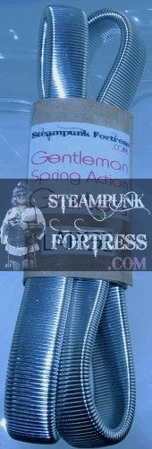 SLEEVE ARM GARTER GENTLEMEN'S SPRING ACTION SILVER STRETCH LARGE BRACELET SET OF 2 STARR WILDE STEAMPUNK FORTRESS