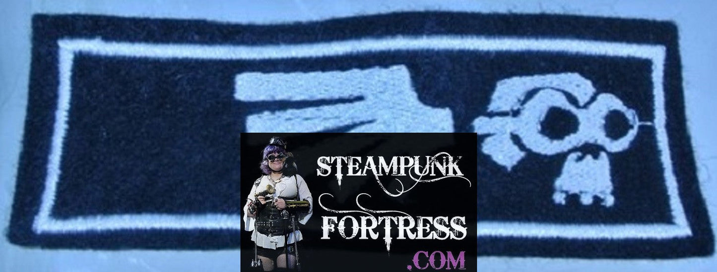 BLACK STEAMPUNK SKULL WINGS PATCH COSPLAY COSTUME- MASS PRODUCED