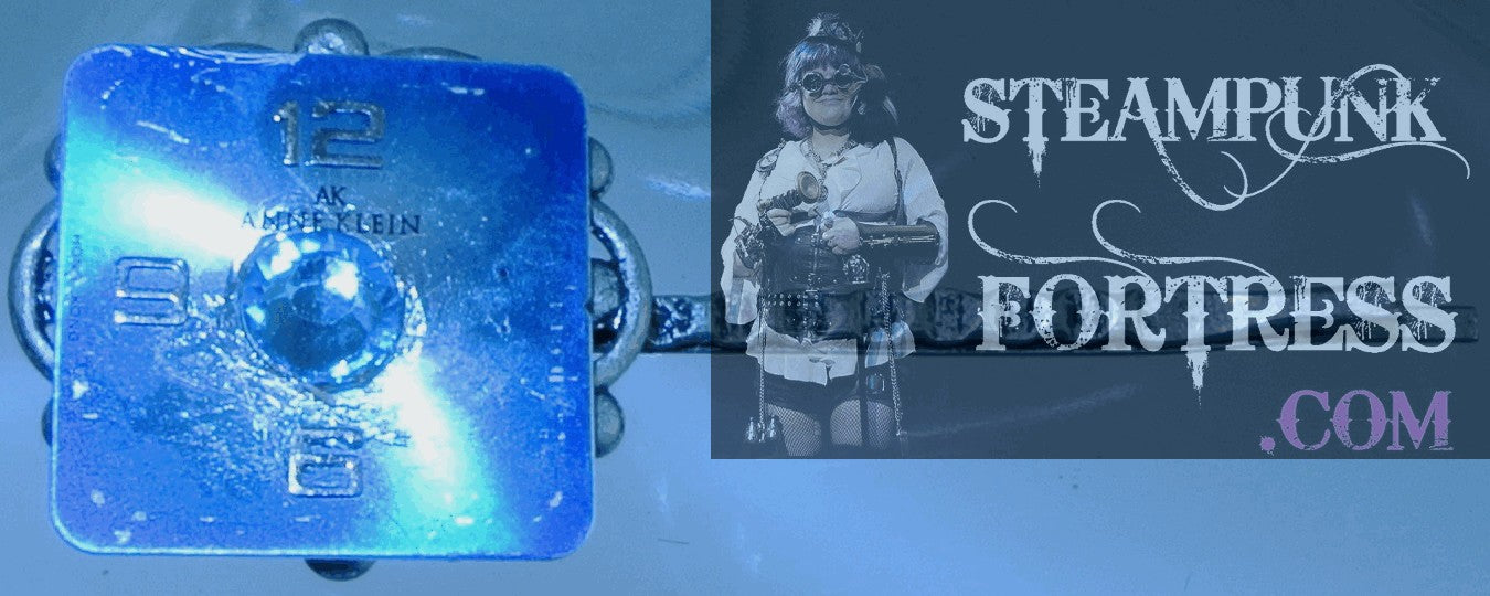 BOBBY PIN SILVER AUTHENTIC GENUINE CLOCK WATCH DIAL FACE ANNE KLEIN BLUE SWAROVSKI CRYSTAL STARR WILDE STEAMPUNK FORTRESS