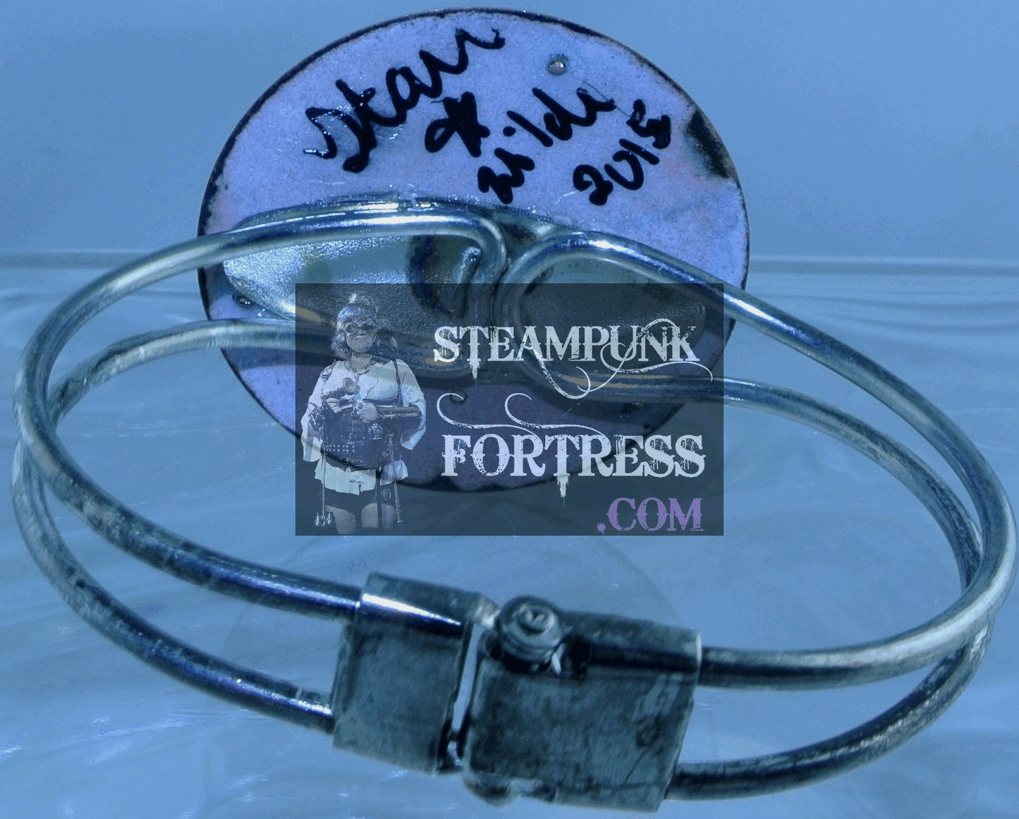 SILVER EXCELSIOR PORCELAIN WATCH CLOCK FACE DIAL GEAR BRACELET STARR WILDE STEAMPUNK FORTRESS