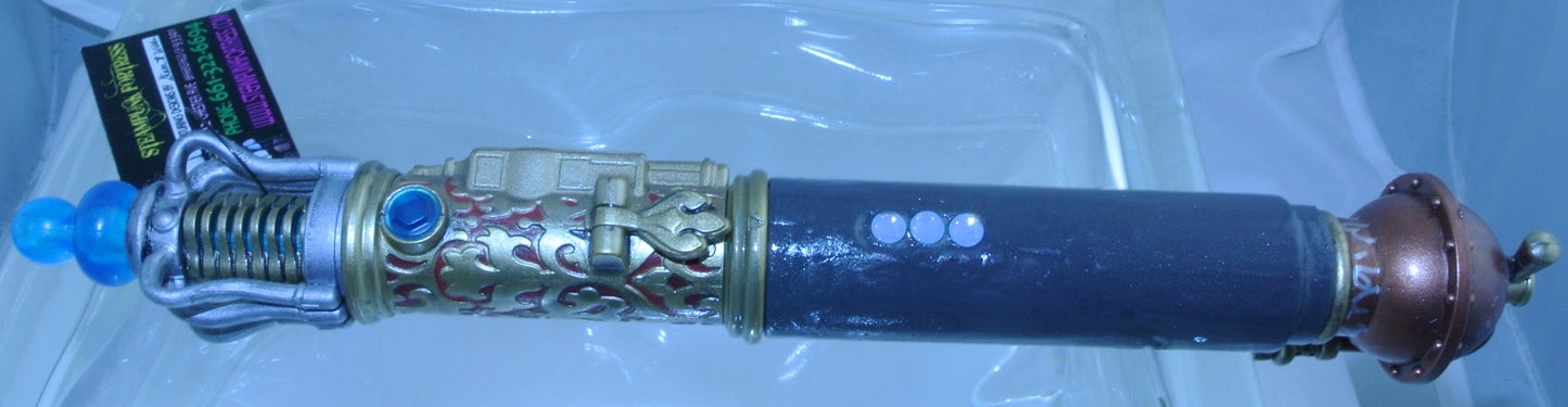 IRON OPAL SWAROVSKI CRYSTALS DOCTOR WHO DR SONIC SCREWDRIVER COSPLAY COSTUME WORKING LIGHTS UP 8 SOUNDS STARR WILDE STEAMPUNK FORTRESS