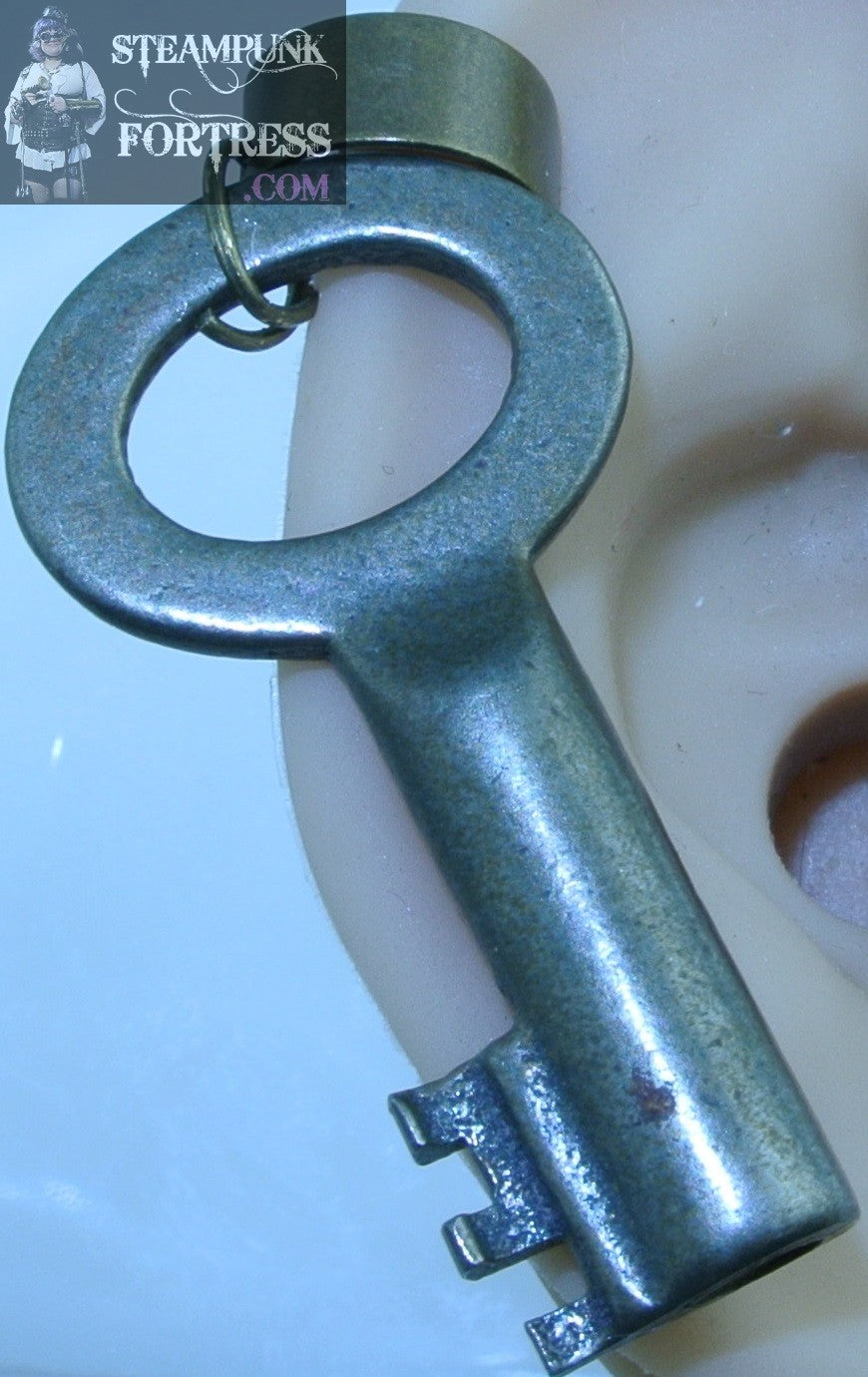 CUFF BRASS KEY SILVER THICKER JAILER STYLE RUSTED EAR CUFF NON PIERCED NON PIERCING STARR WILDE STEAMPUNK FORTRESS