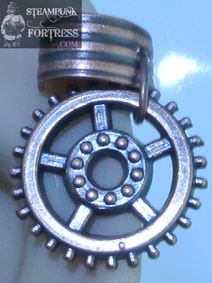 CUFF COPPER GEAR 5 ARM GEAR WATCH CLOCK RAISED DOTS CENTER EAR CUFF NON PIERCED NON PIERCING STARR WILDE STEAMPUNK FORTRESS