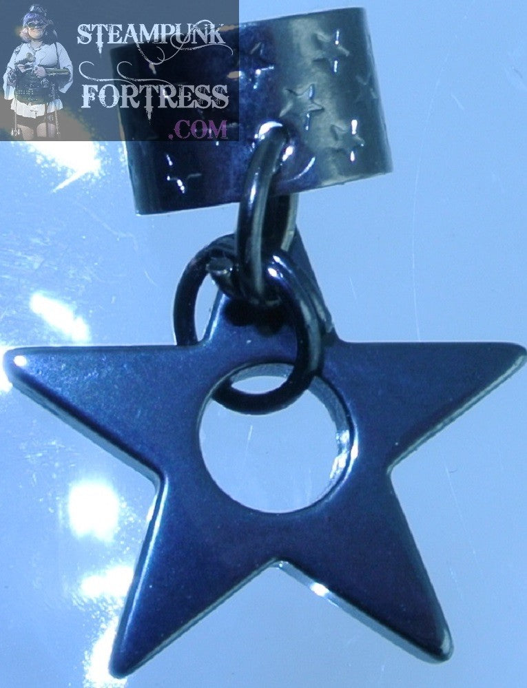CUFF GUNMETAL STAR HEMALYKE HEMATITE OPEN CENTER STAMPED STARS EAR CUFF NON PIERCED NON PIERCING STARR WILDE STEAMPUNK FORTRESS