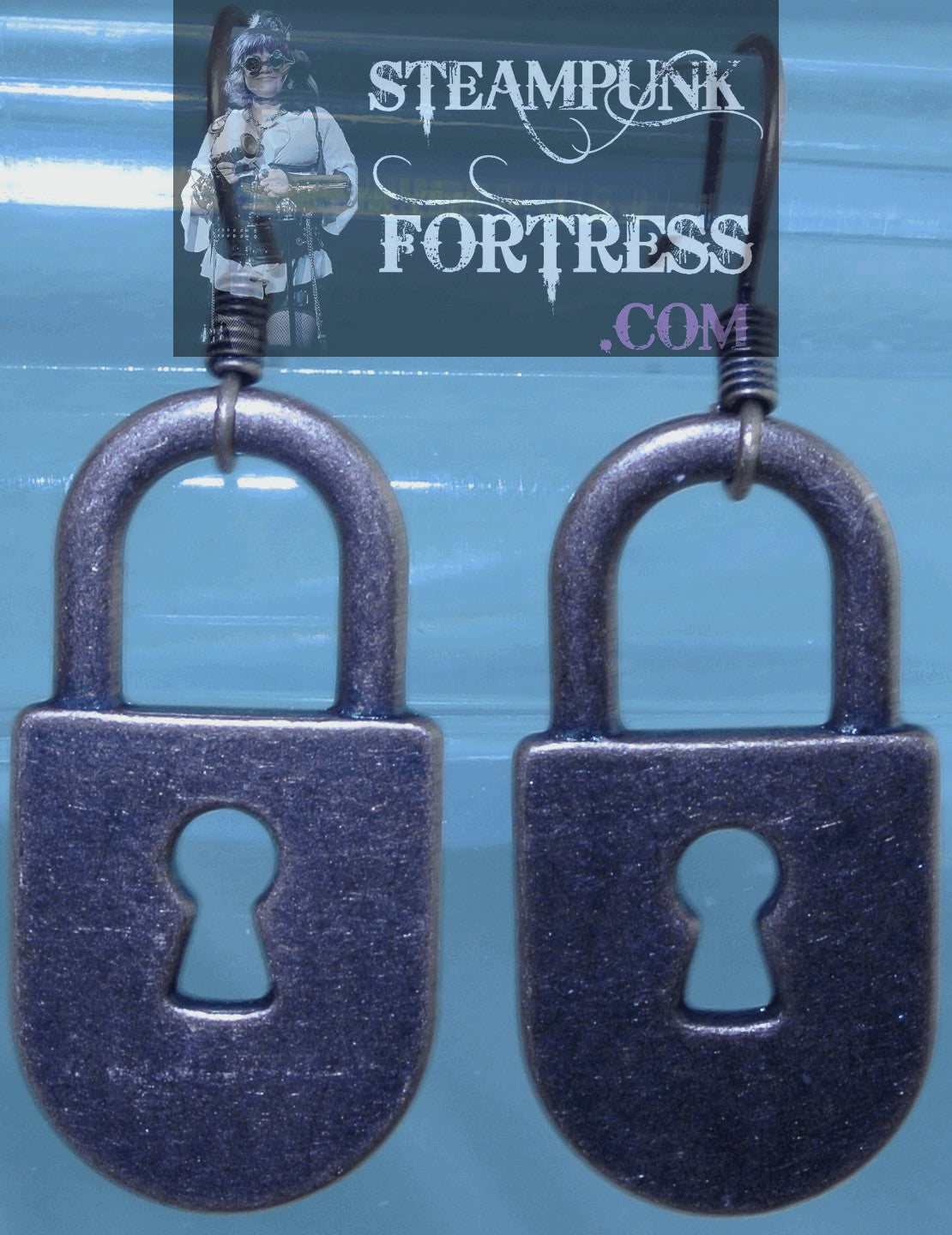 COPPER LOCKS PLAIN PIERCED EARRINGS STARR WILDE STEAMPUNK FORTRESS