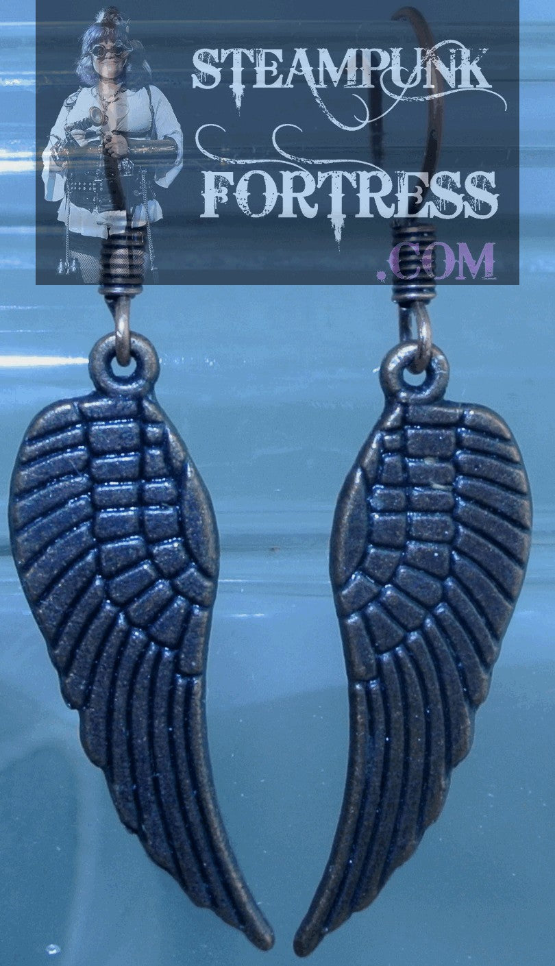 COPPER WINGS MEDIUM PIERCED EARRINGS FAIRY ANGEL COSTUME COSPLAY HALLOWEEN STARR WILDE STEAMPUNK FORTRESS