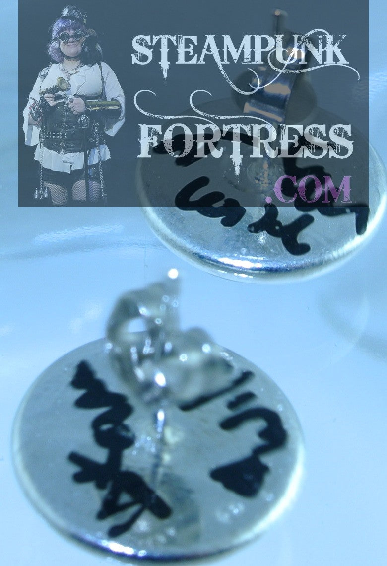 SILVER STUDS EYE BLUE PINK PASTELS CATS EYE PUPIL DRAGON LIZARD PIERCED EARRINGS HALLOWEEN STARR WILDE STEAMPUNK FORTRESS