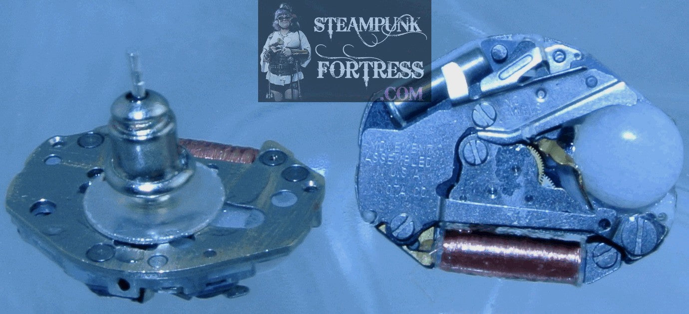 SILVER MOVEMENTS MIYOTA COMPLETE AUTHENTIC GENUINE WATCH CLOCK WHITE JADE GEMSTONES STONES STUDS PIERCED EARRINGS STARR WILDE STEAMPUNK FORTRESS