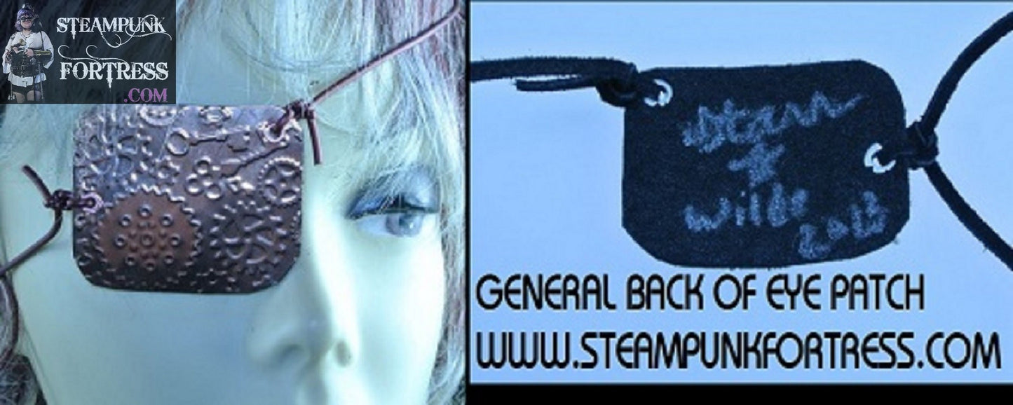 EYE PATCH METAL STAMPED COPPER WATCH CLOCK GEARS KEYS RIGHT EYE BOTTOM COPPER TUBE TIE EYE PATCH MONOCLE PIRATE COSPLAY COSTUME HALLOWEEN STARR WILDE STEAMPUNK FORTRESS