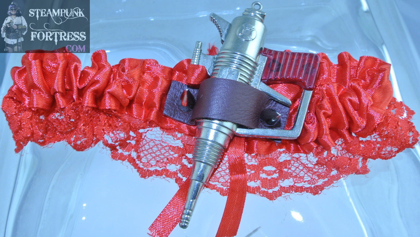 RED *RARE* 60S ERA RAY GUN STUD LACE GARTER BUCK ROGERS STAR TREK STAR WARS BATTLESTAR GALATICA COSPLAY COSTUME HALLOWEEN STARR WILDE STEAMPUNK FORTRESS