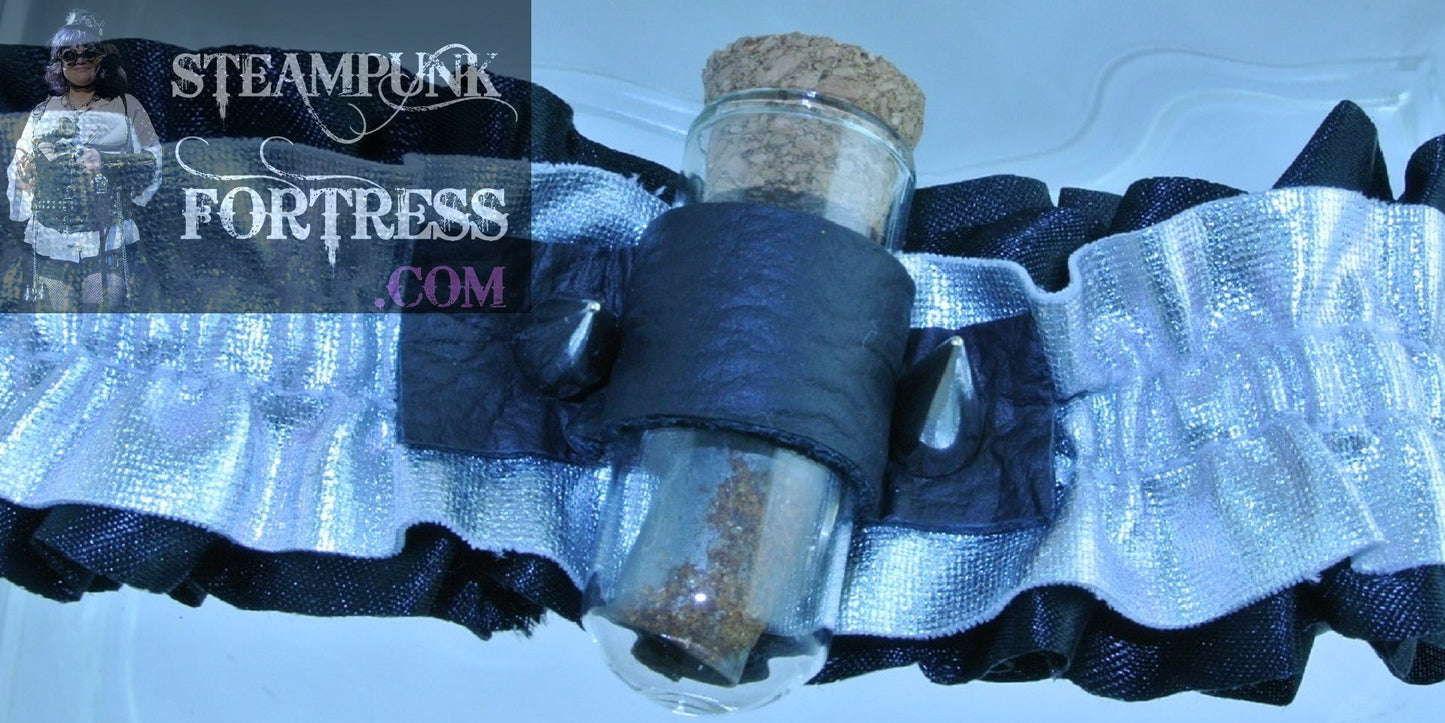 SILVER BLACK VIAL GLASS BULLET RUSTED BULLET CASING SILVER AUTHENTIC GENUINE WATCH CLOCK GEARS ARM LEG GARTER WEDDING STARR WILDE STEAMPUNK FORTRESS