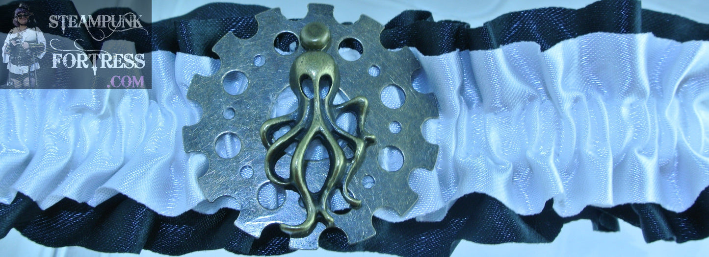 WHITE BLACK BRASS OCTOPUS BRASS XL WATCH CLOCK SPOKE GEAR ARM LEG GARTER ARIEL AQUAMAN UNDER THE SEA COSPLAY COSTUME HALLOWEEN SET AVAILABLE STARR WILDE STEAMPUNK FORTRESS DUPLICATE