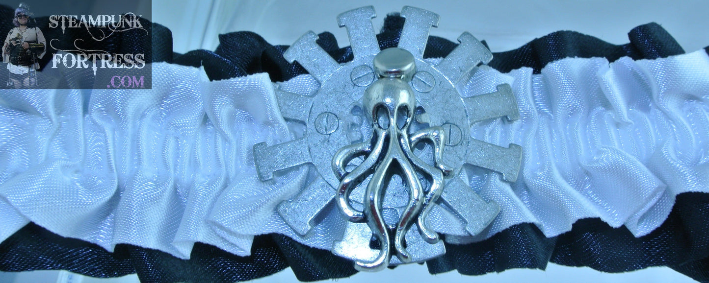 WHITE BLACK SILVER OCTOPUS SILVER XL WATCH CLOCK SPOKE GEAR ARM LEG GARTER ARIEL AQUAMAN UNDER THE SEA COSPLAY COSTUME HALLOWEEN SET AVAILABLE STARR WILDE STEAMPUNK FORTRESS DUPLICATE