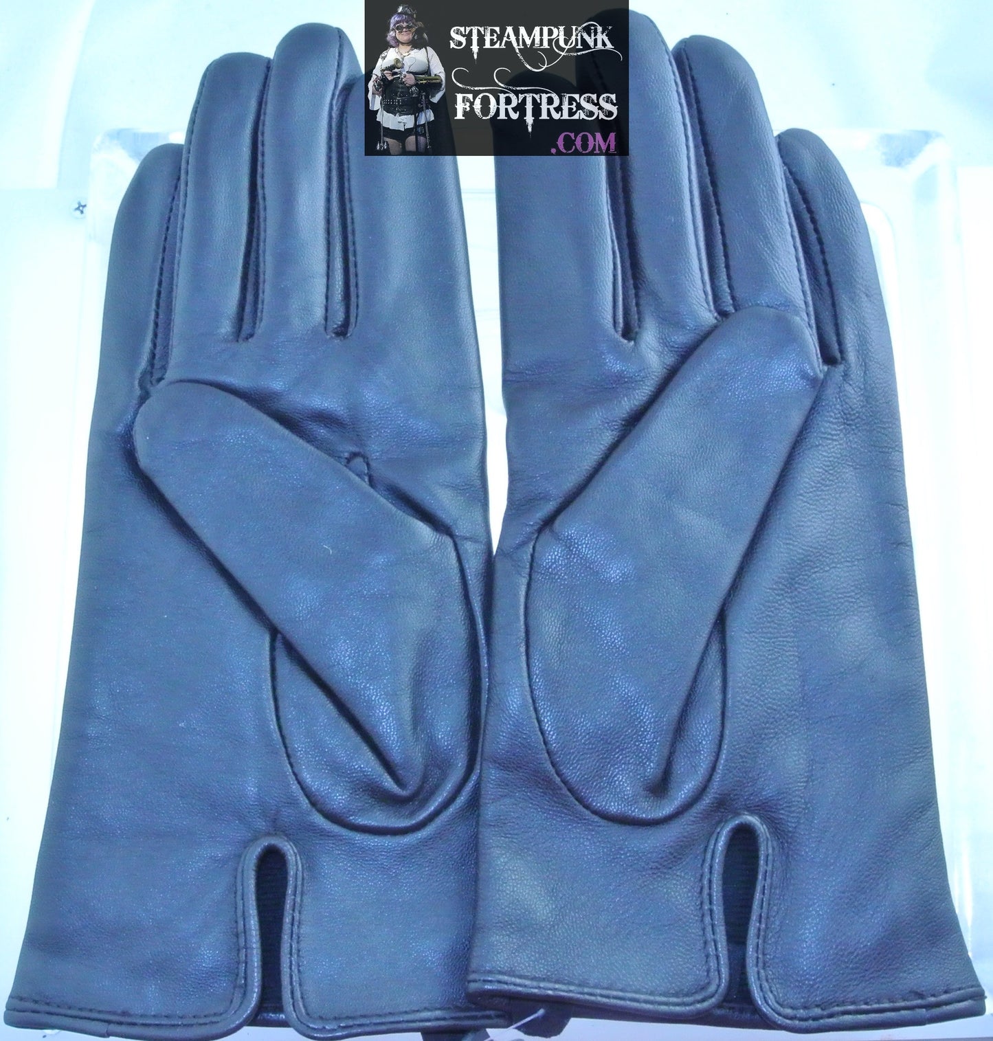 NEW DARK BROWN LEATHER GLOVES 3 ROWS BRASS PYRAMID STUDS SMALL MEDIUM REDFISH STARR WILDE STEAMPUNK FORTRESS