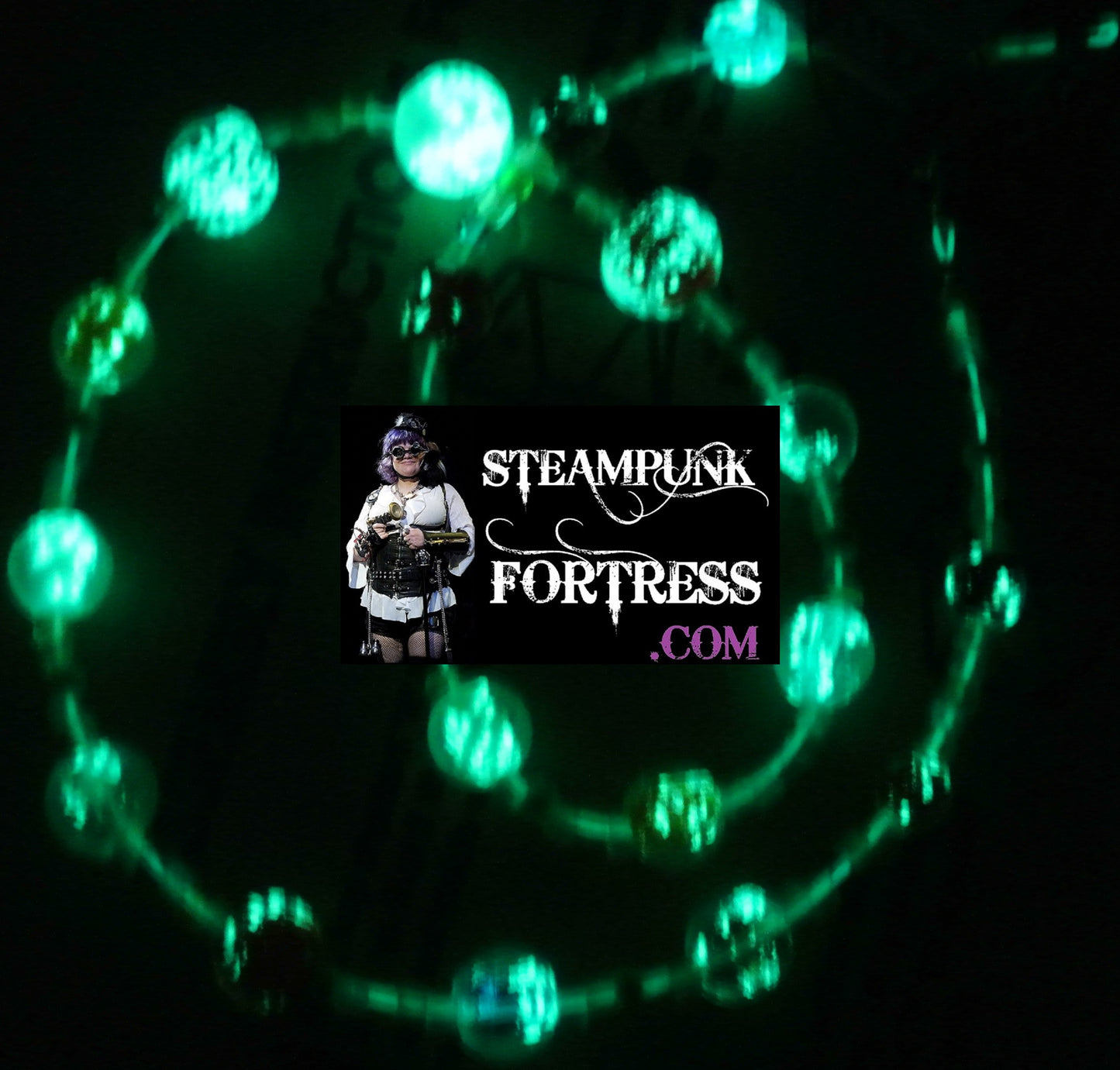 GLOW IN THE DARK MULTICOLOR MULTI COLOR BEADS GREEN SEED BEADS RED BLUE PURPLE YELLOW WHITE NECKLACE STARR WILDE STEAMPUNK FORTRESS