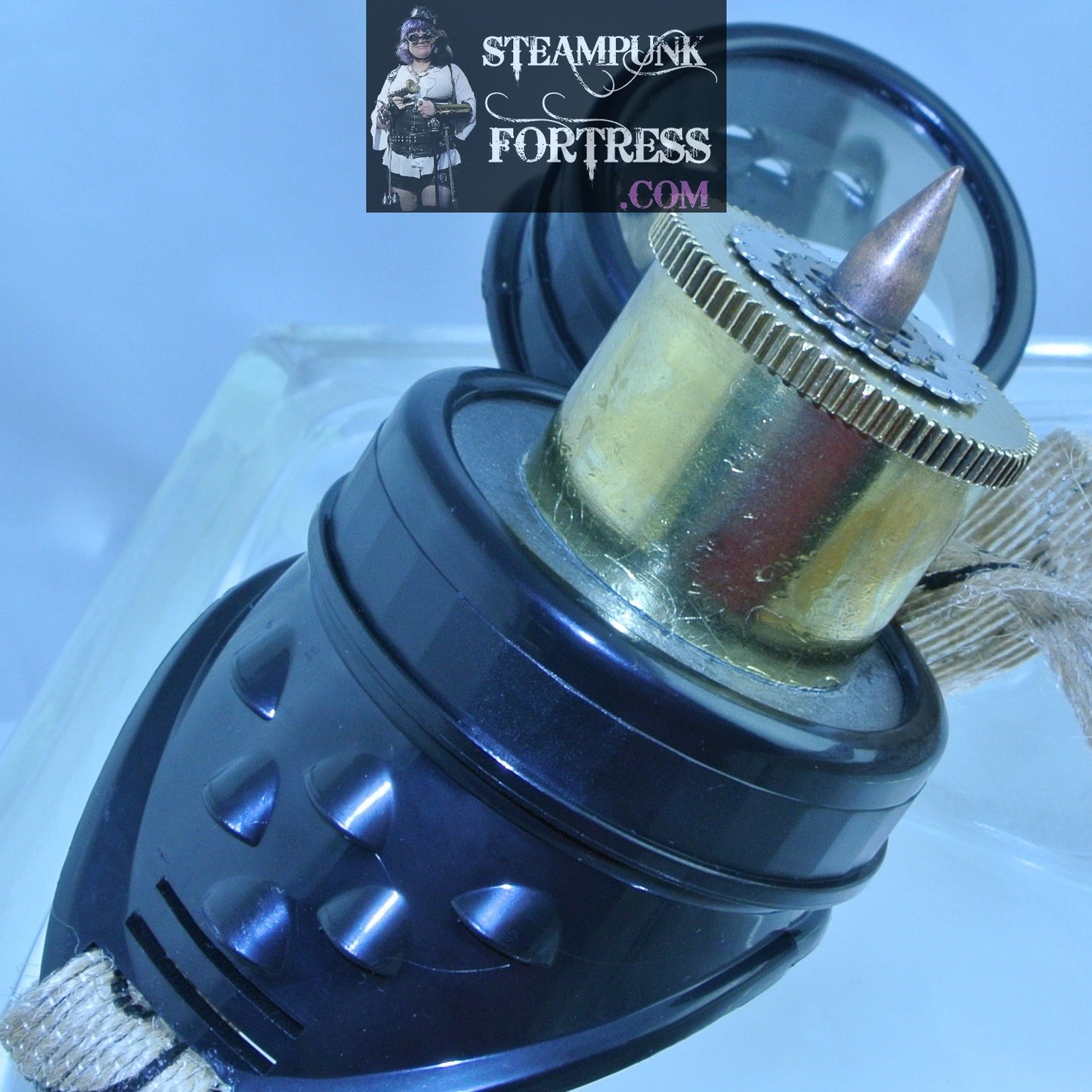 BLACK RIGHT EYE BRASS GENUINE AUTHENTIC BARREL SILVER WATCH CLOCK GEARS JUTE SWIRL RIBBON GOGGLES STARR WILDE STEAMPUNK FORTRESS