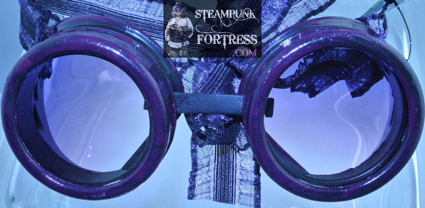 PURPLE GRADIENT LENS STRETCH RIBBON GOGGLES STARR WILDE STEAMPUNK FORTRESS