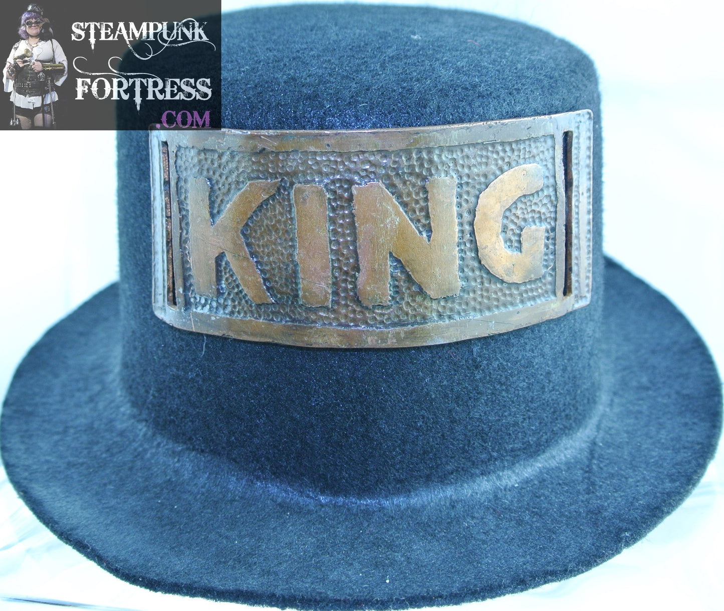 BLACK KING COPPER PLATE PLAQUE BAND BLACK LARGE TOP HAT STARR WILDE STEAMPUNK FORTRESS