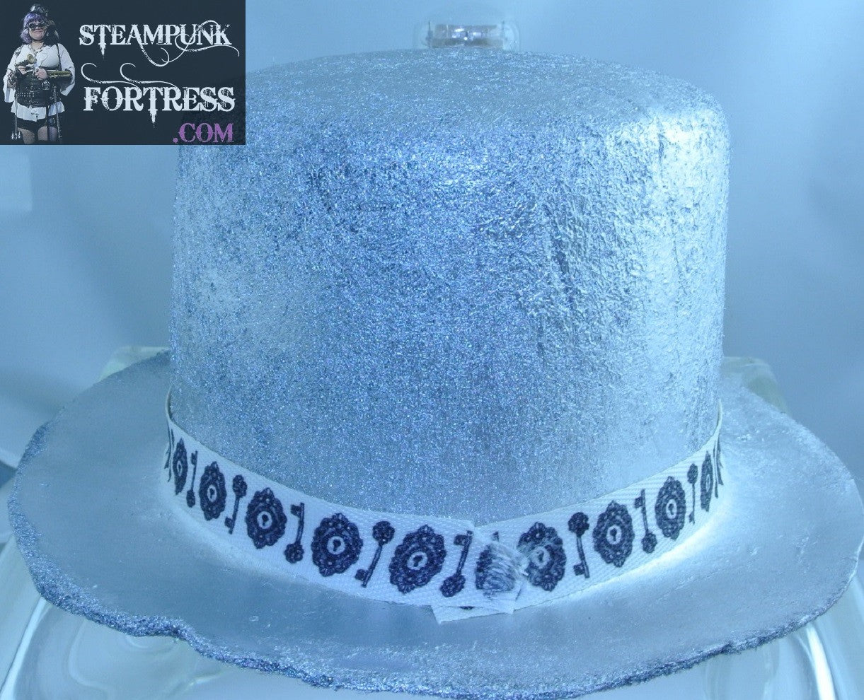 SILVER ROCKET FRONT LOCK KEY RIBBON LARGE TOP HAT STARR WILDE STEAMPUNK FORTRESS
