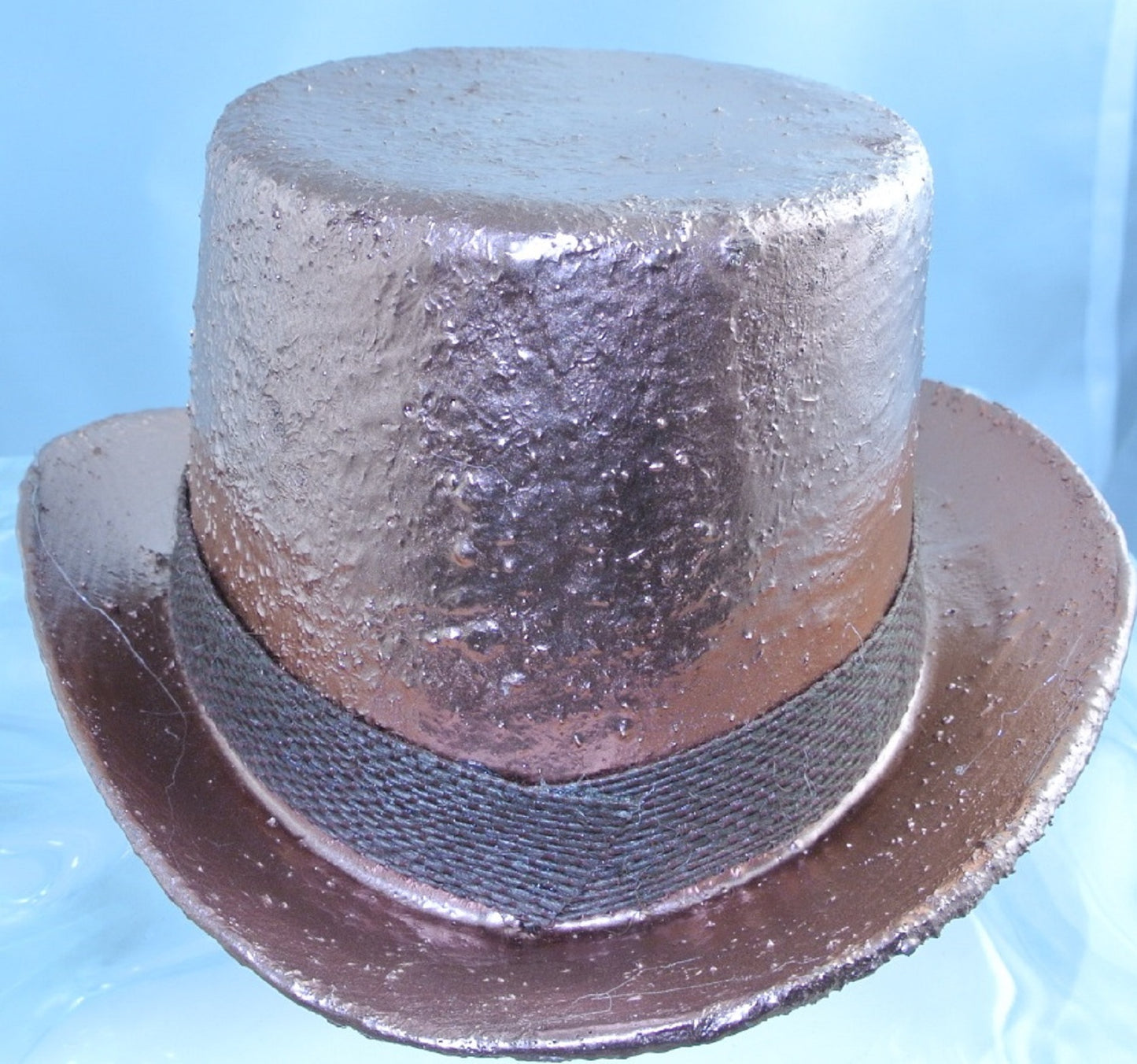 COPPER BULLET CASING FRONT BROWN BURLAP JUTE RIBBON BAND MEDIUM MINI TOP HAT STARR WILDE STEAMPUNK FORTRESS