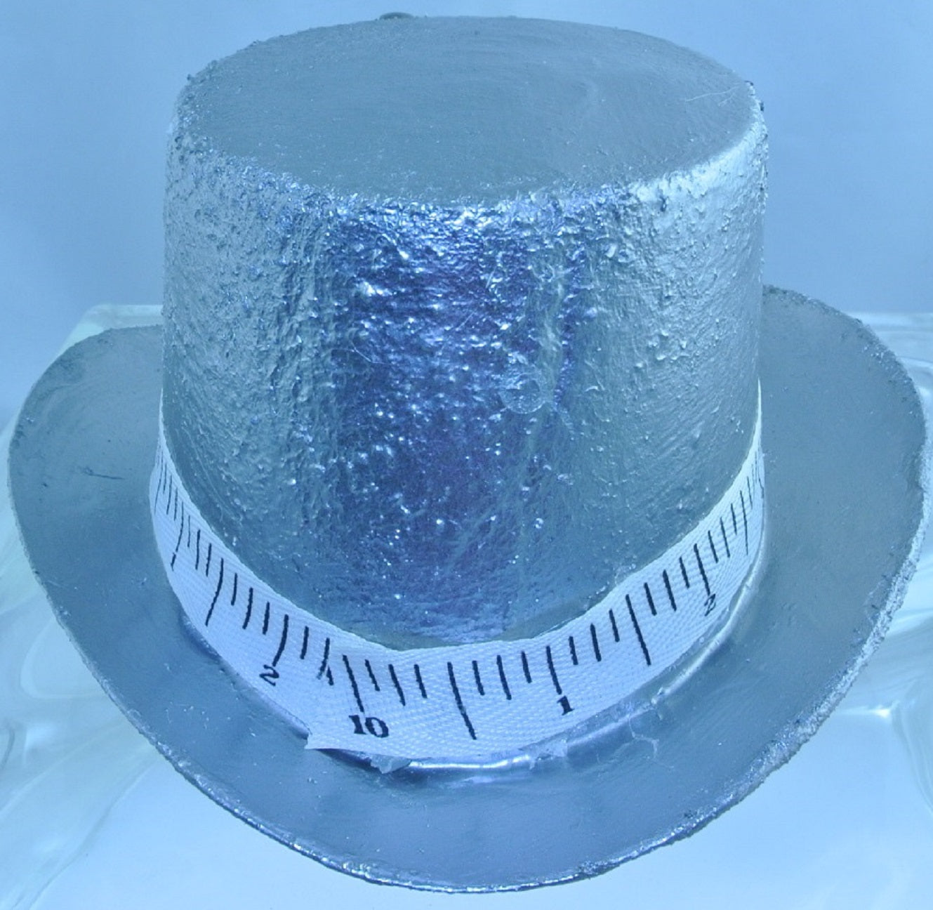 SILVER ROCKET FRONT MEASURING TAPE RIBBON BAND MEDIUM MINI TOP HAT STARR WILDE STEAMPUNK FORTRESS