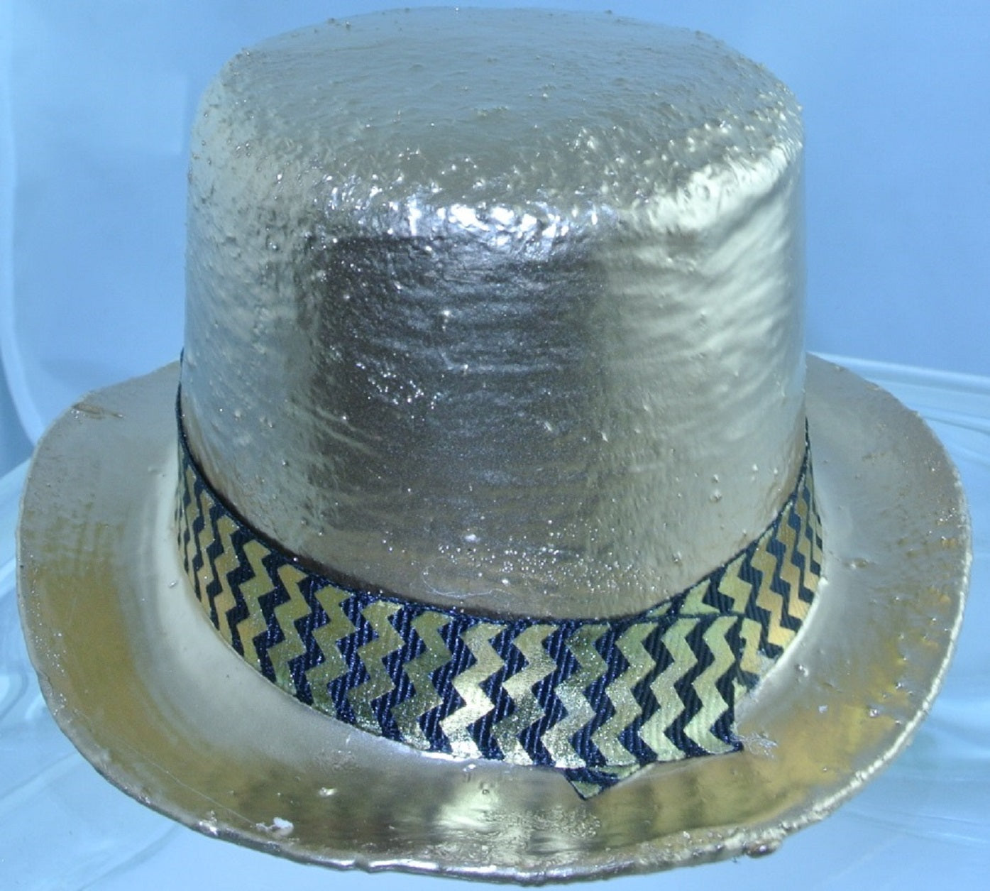 ROSE GOLD COPPER XL EXTRA LARGE WATCH CLOCK GEAR FRONT GOLD BLACK ZIG ZAG RIBBON BAND SMALL MINI TOP HAT STARR WILDE STEAMPUNK FORTRESS