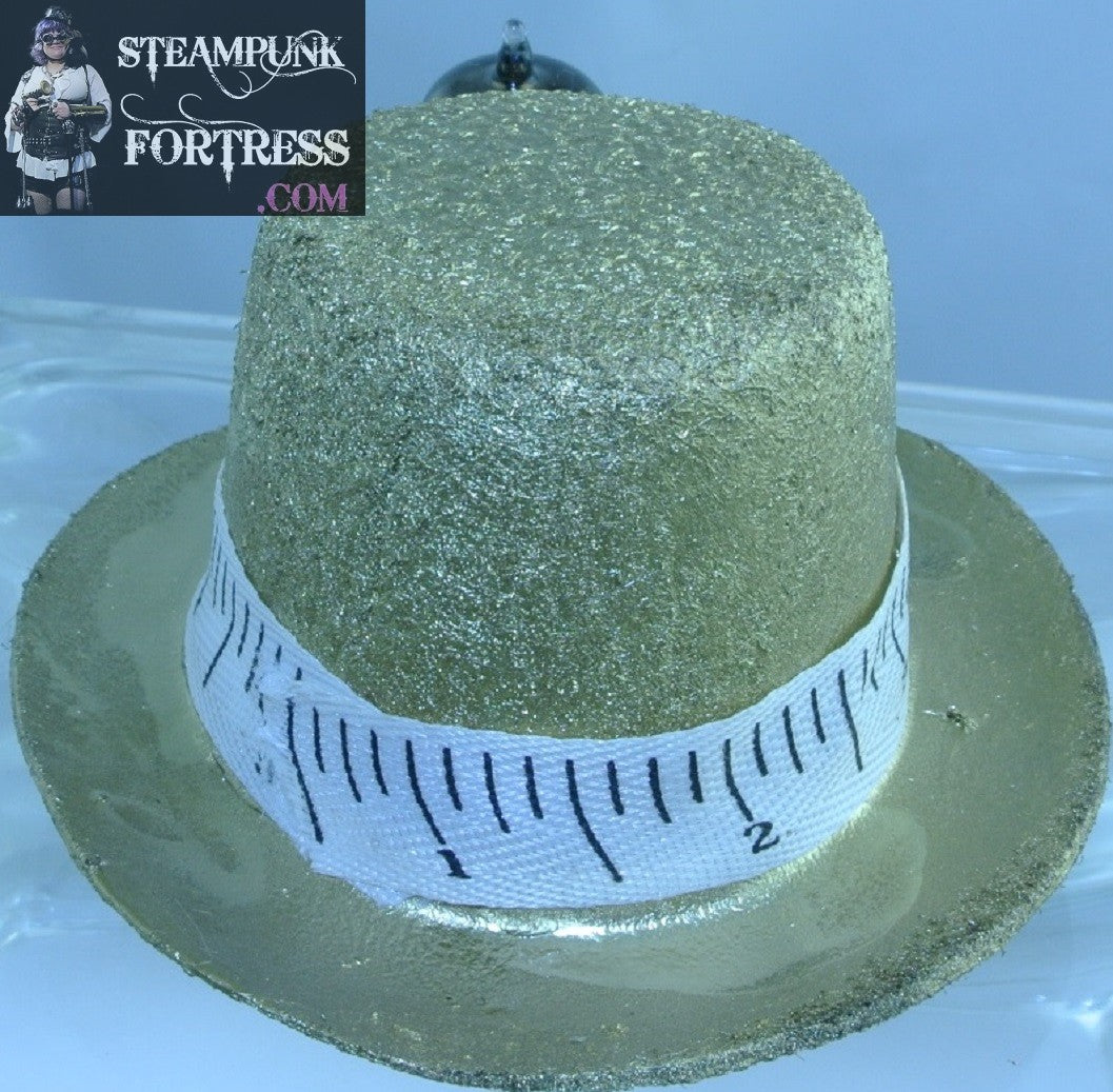 BRASS ROCKET FRONT MEASURING TAPE RIBBON BAND XS EXTRA SMALL MINI TOP HAT STARR WILDE STEAMPUNK FORTRESS