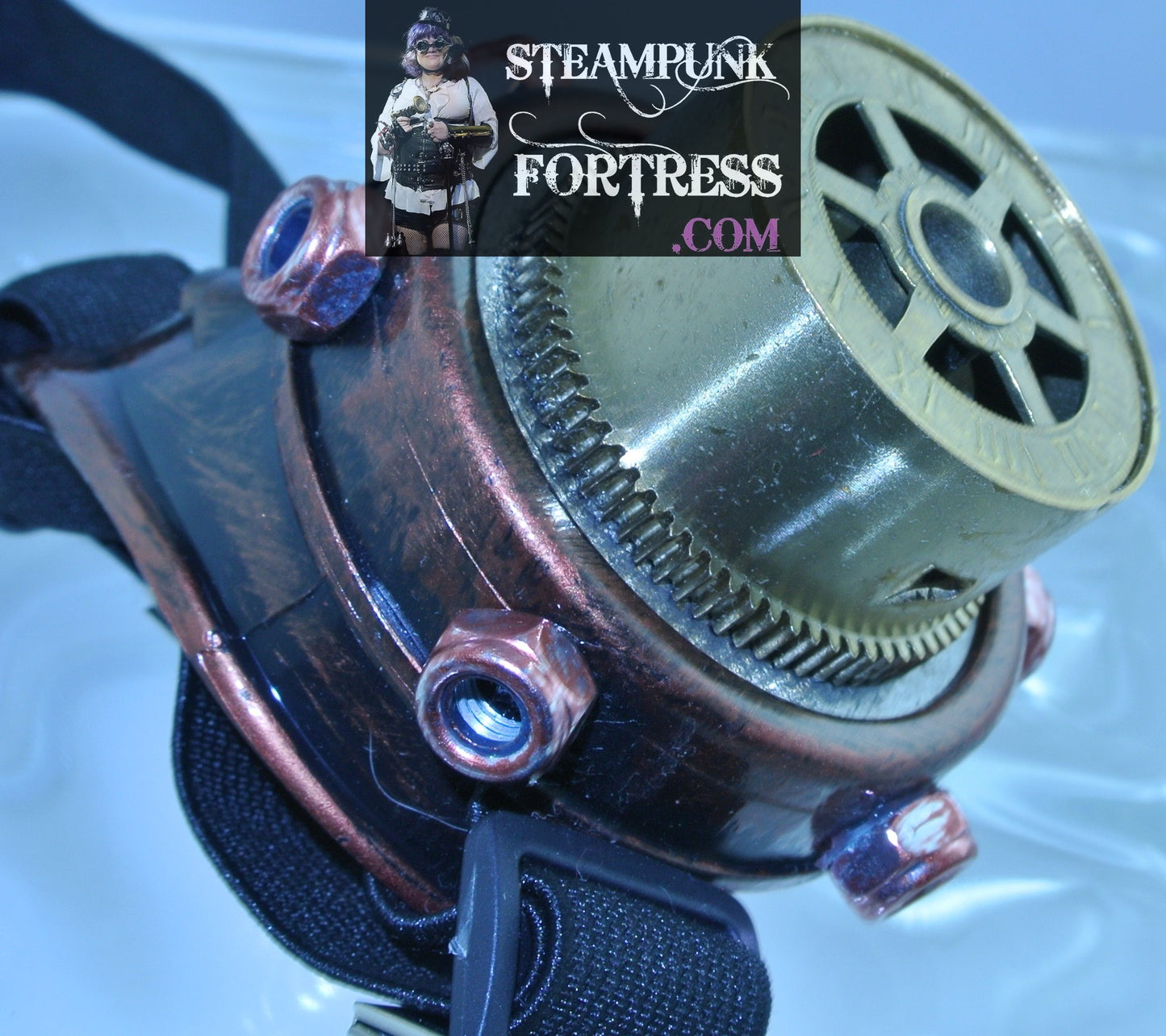 MONOCLE COPPER BRASS AUTHENTIC GENUINE CLOCK WATCH BARREL ROMAN NUMERALS STUDDED GOGGLES STARR WILDE STEAMPUNK FORTRESS