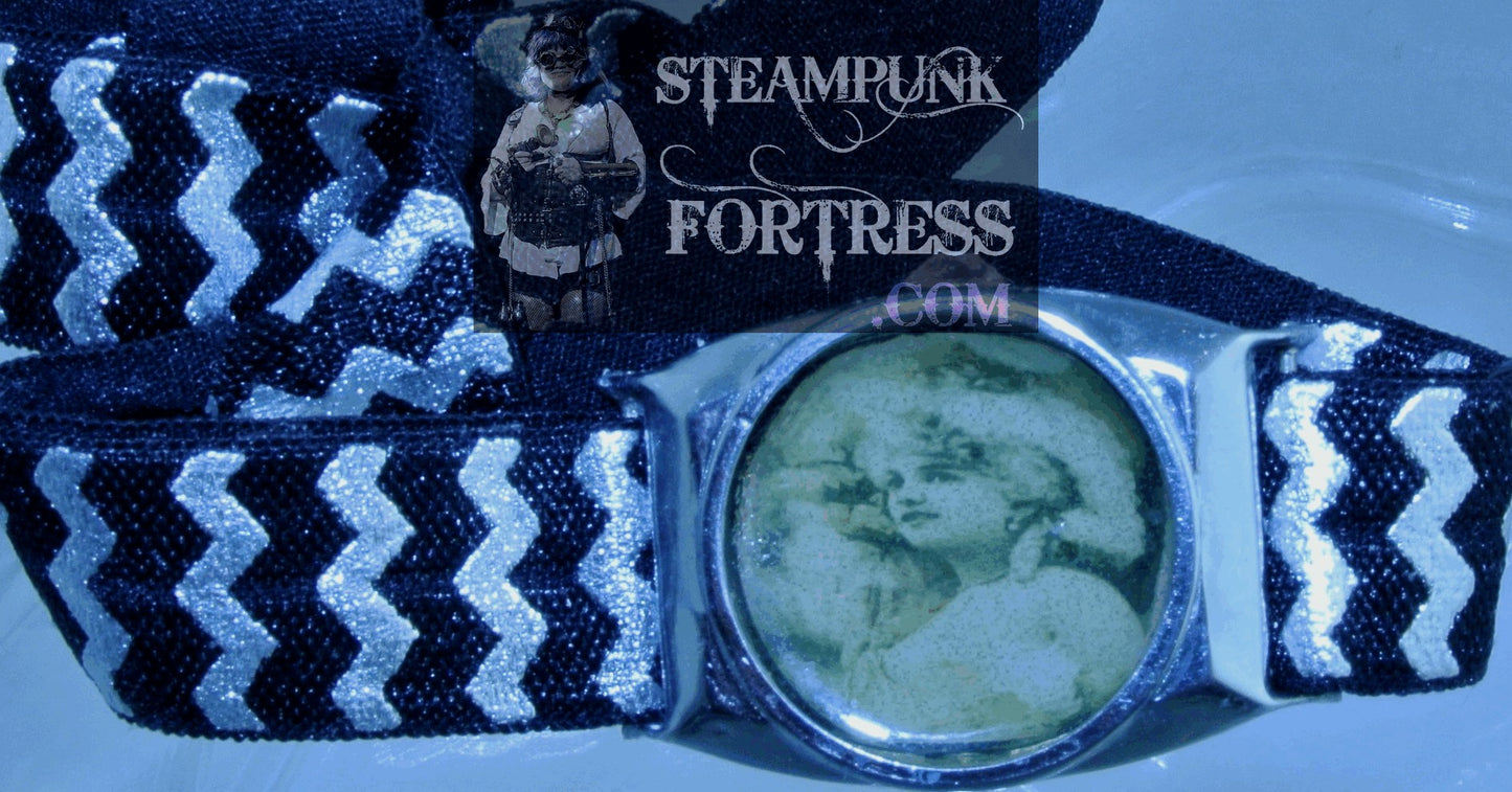 BLACK VINTAGE LADIES ARLETTE DORGERE WHITE WIG UP BLACK SIILVER STRETCH RIBBON CHOKER PINK SWAROVKSI CRYSTAL NECKLACE STARR WILDE STEAMPUNK FORTRESS VICTORIAN