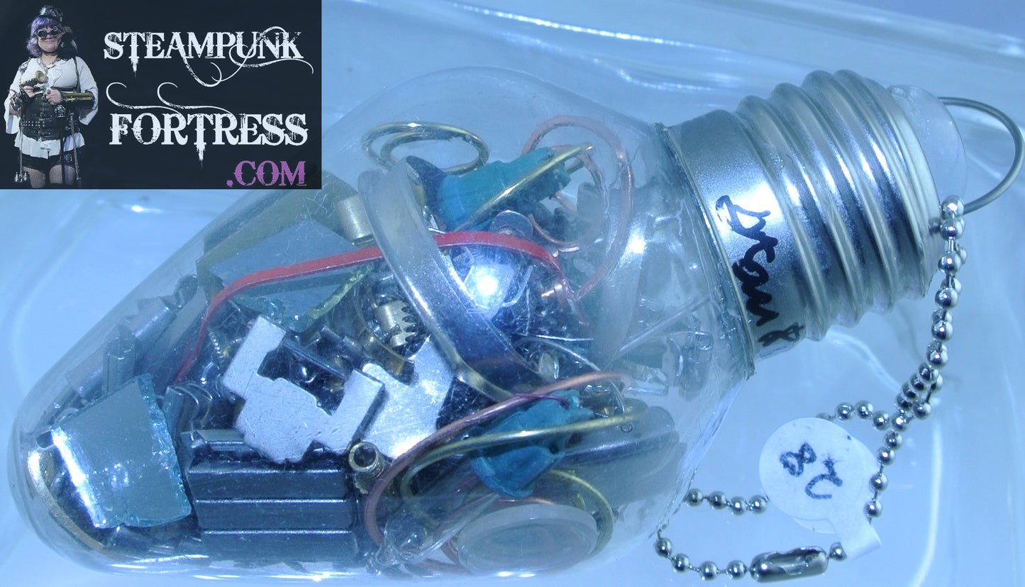 CHRISTMAS ORNAMENT LIGHTBULB LIGHT BULB #28 SILVER GOLD AUTHENTIC GENUINE CLOCK WATCH BANDS COLORED LIGHTBULBS GEARS PEARLS BASES MISCELLANEOUS STARR WILDE STEAMPUNK FORTRESS