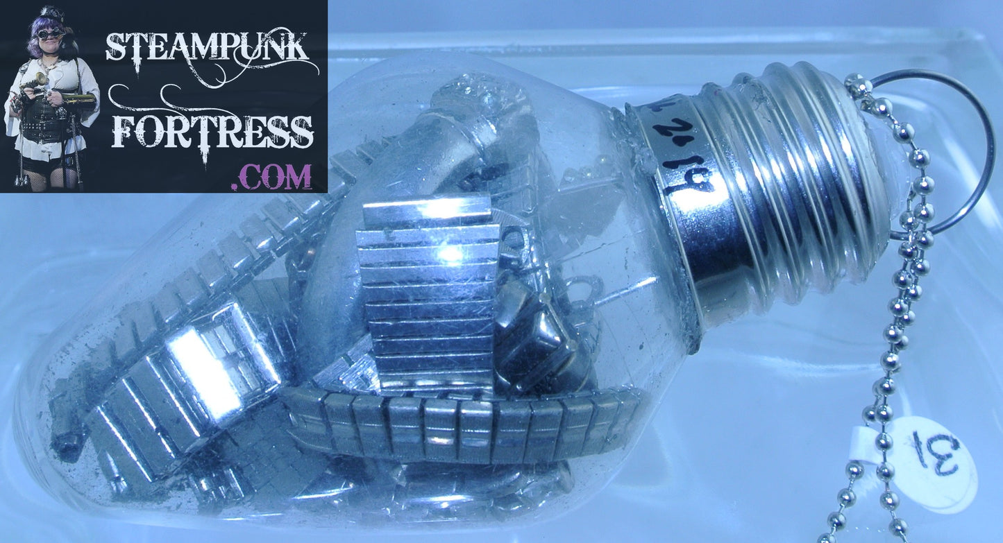 CHRISTMAS ORNAMENT LIGHTBULB LIGHT BULB #31 ALL SILVER GENUINE AUTHENTIC WATCH CLOCK STARR WILDE STEAMPUNK FORTRESS