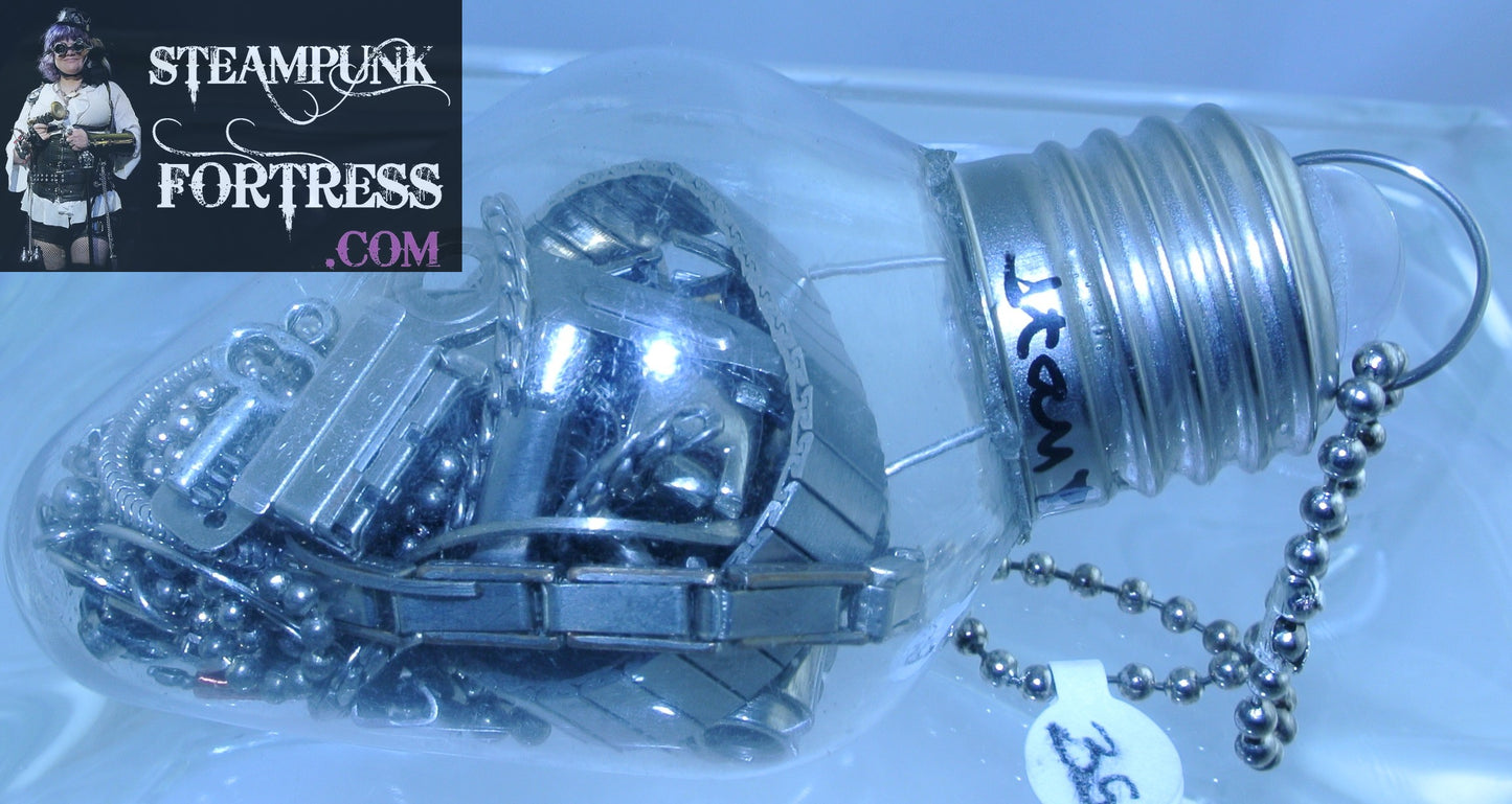 CHRISTMAS ORNAMENT LIGHTBULB LIGHT BULB #35 SILVER ALL SILVER AUTHENTIC GENUINE WATCH CLOCK PARTS BANDS KEYS SCREWS BALL CHAINS STARR WILDE STEAMPUNK FORTRESS