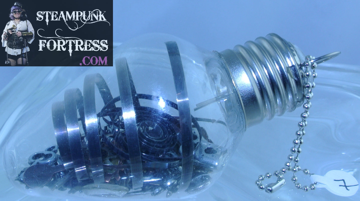 CHRISTMAS ORNAMENT LIGHTBULB LIGHT BULB #7 SILVER AUTHENTIC GENUINE WATCH CLOCK SPRINGS KEYS LOCKS PINS STARR WILDE STEAMPUNK FORTRESS