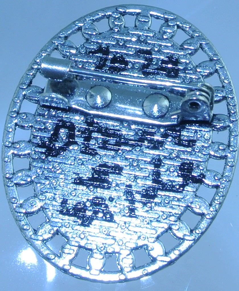 SILVER VESUVIANITE GEMSTONE PIN BROOCH STARR WILDE STEAMPUNK FORTRESS