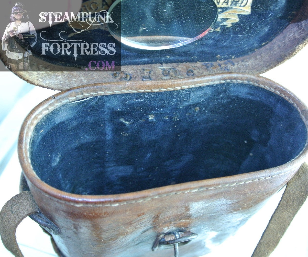 BROWN VINTAGE LEATHER COMPLETE SILVER MOVEMENT WATCH CLOCK TOP PURSE STARR WILDE STEAMPUNK FORTRESS COSPLAY COSTUME