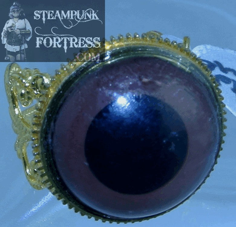 GOLD BROWN EYE FILIGREE RING HALLOWEEN STARR WILDE STEAMPUNK FORTRESS